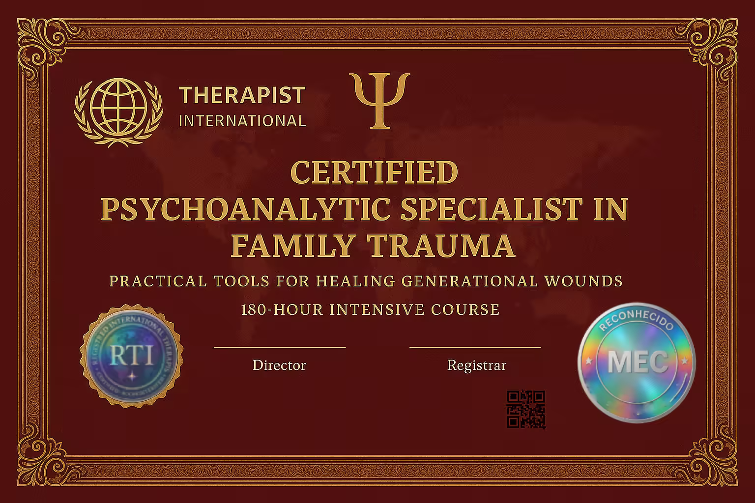 Certificado: Psicanálise e Traumas Familiares