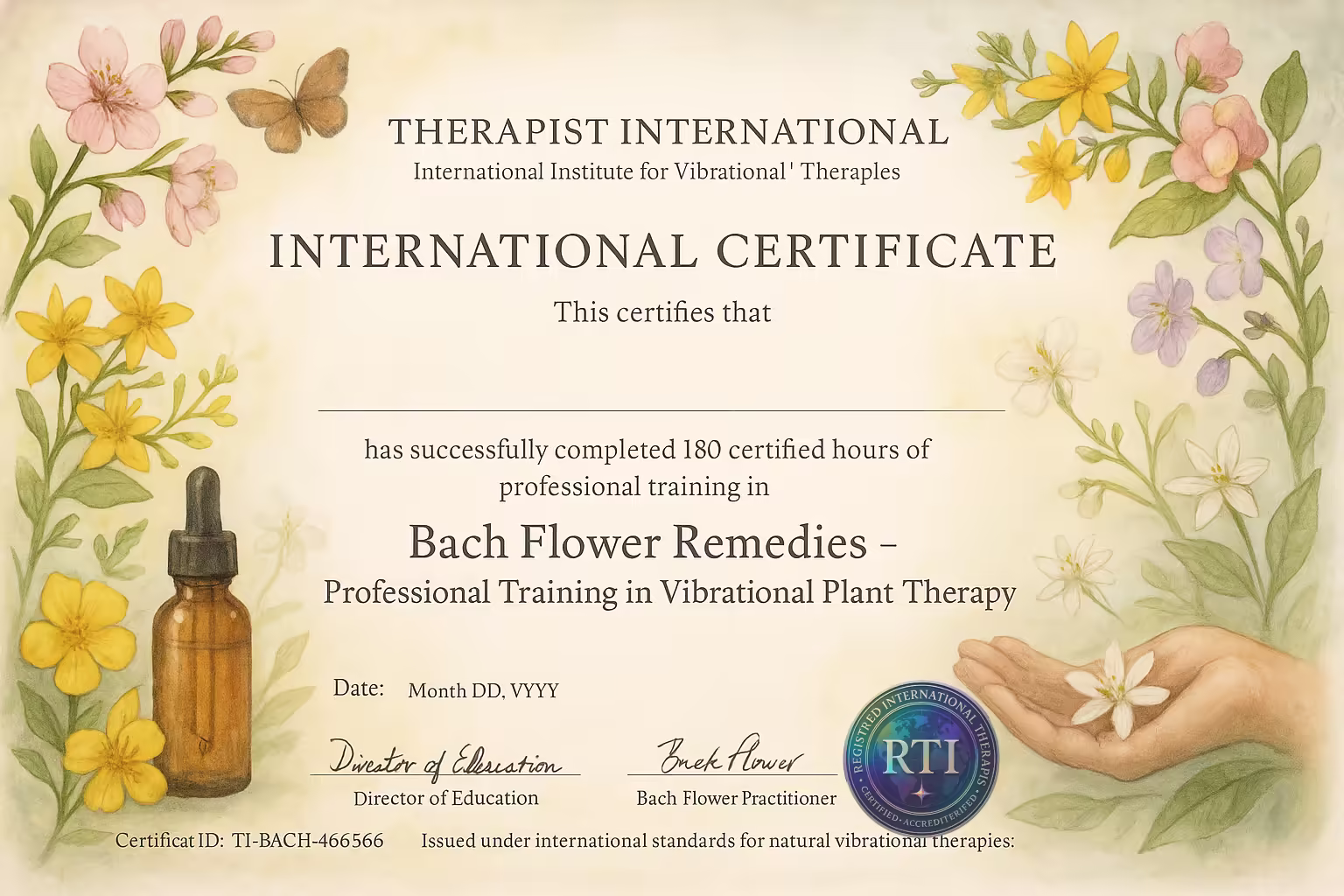 Certificado: Esencias Florales