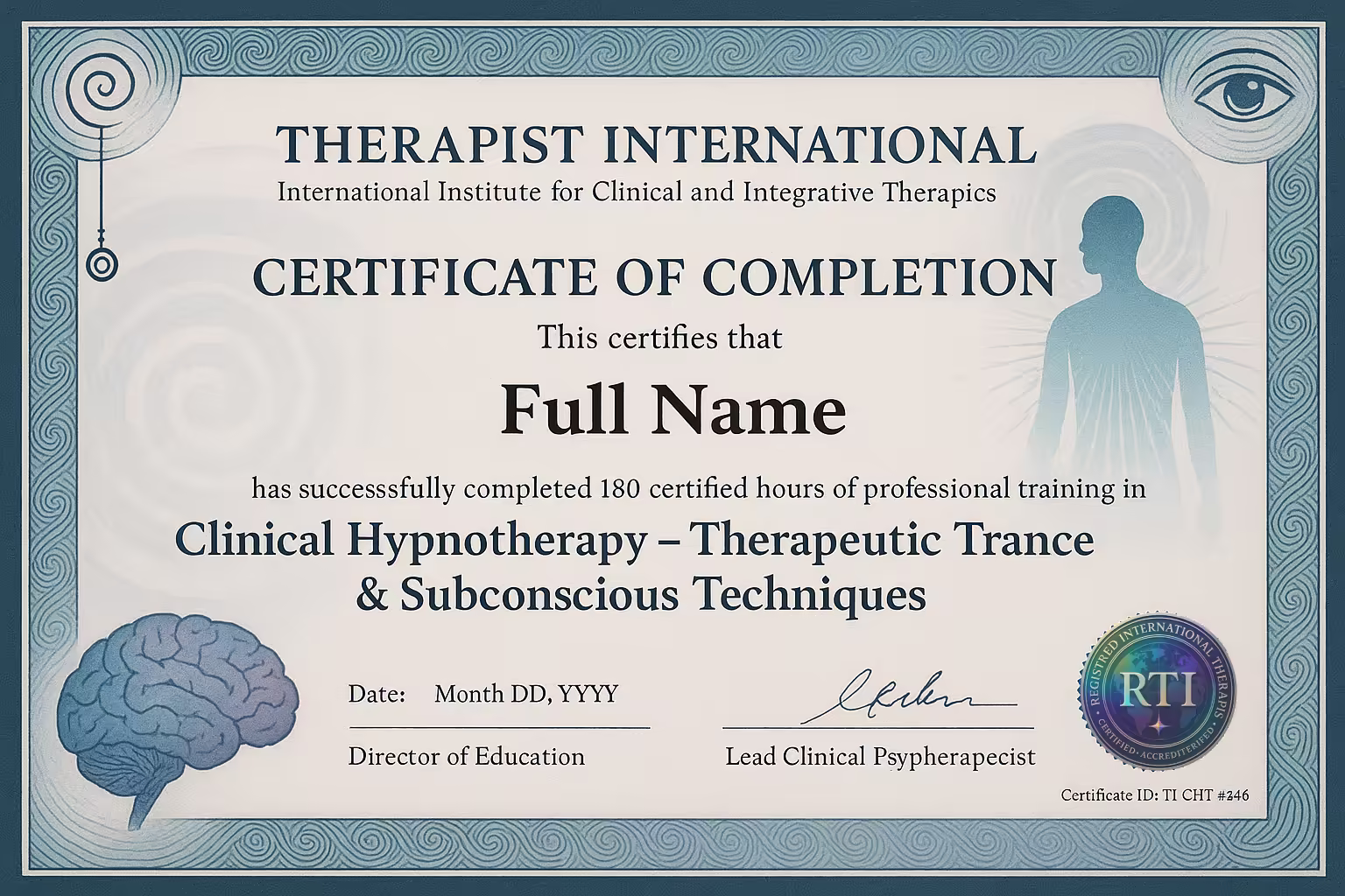 Certificado: Hipnoterapia Clínica