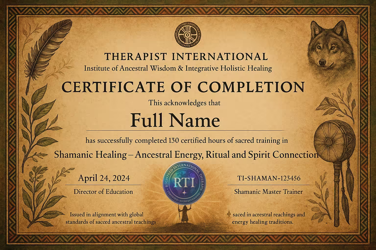 Certificado: Terapia Chamánica